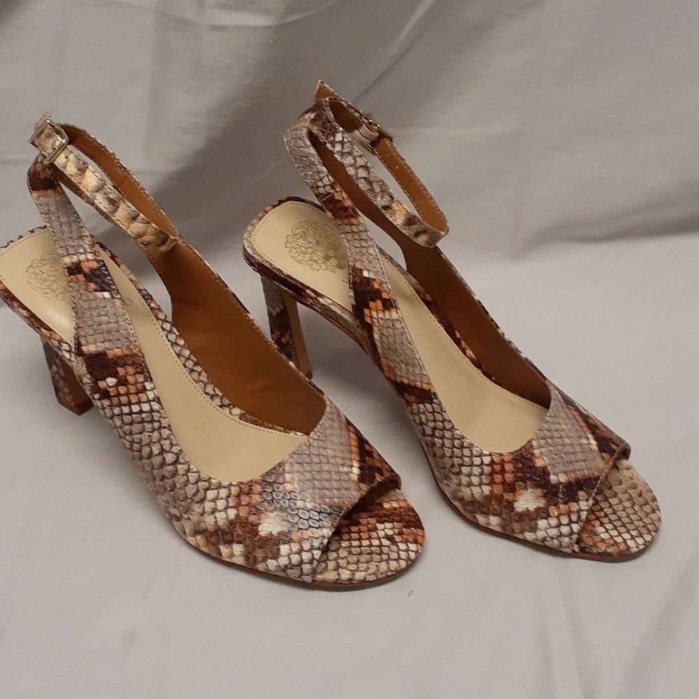 Vince Camuto Leather Heels W/Ankle Strap Sz. 8.5 M